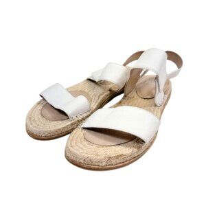 Eileen Fisher Womens 9 Max Espadrille Open Toe Leather Sandal White Color CN